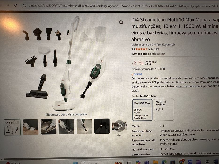 Mop a vapor multifuncional