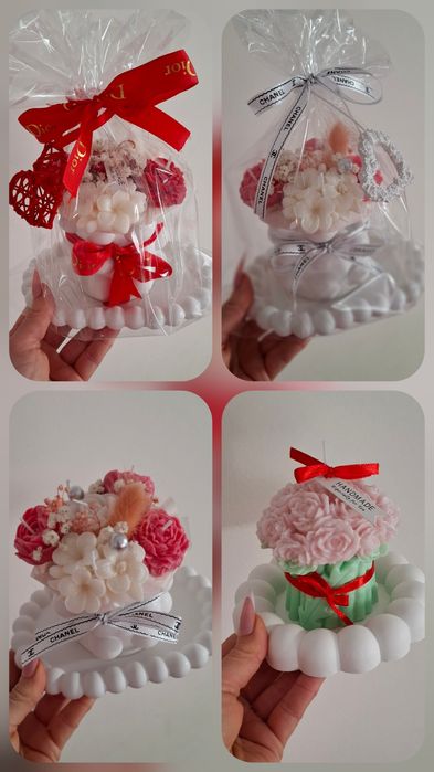 Swieczki sojowe zapachowe flower box deserki