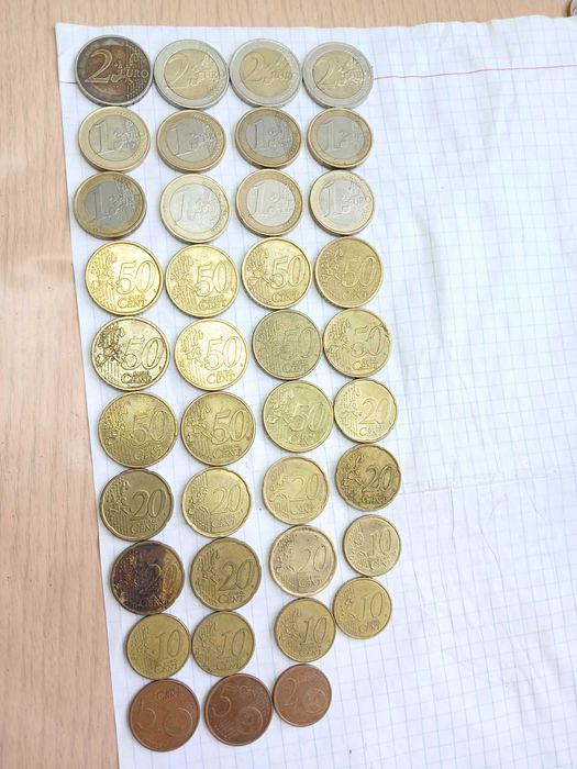 Монеты евро 39 штук