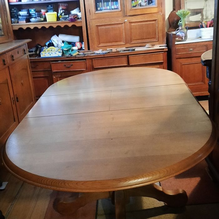 Piękny stół dębowy rozkładany owalny