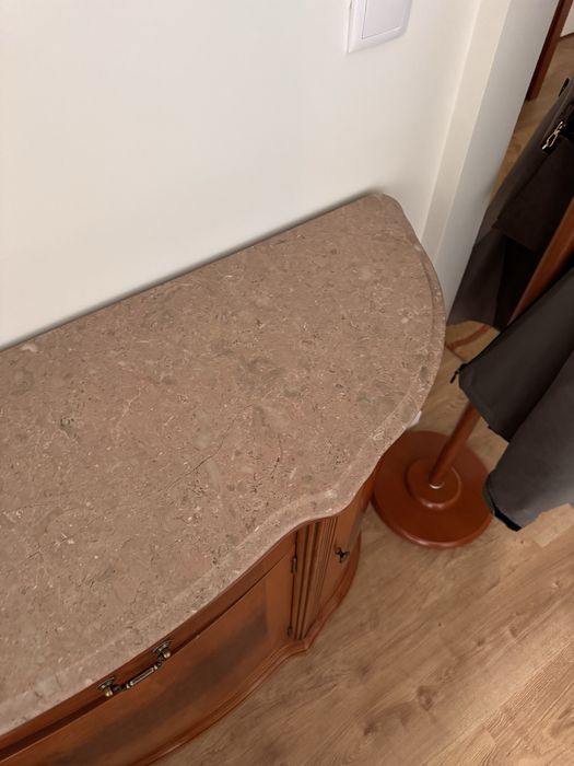 Movel de entrada, madeira e marmore