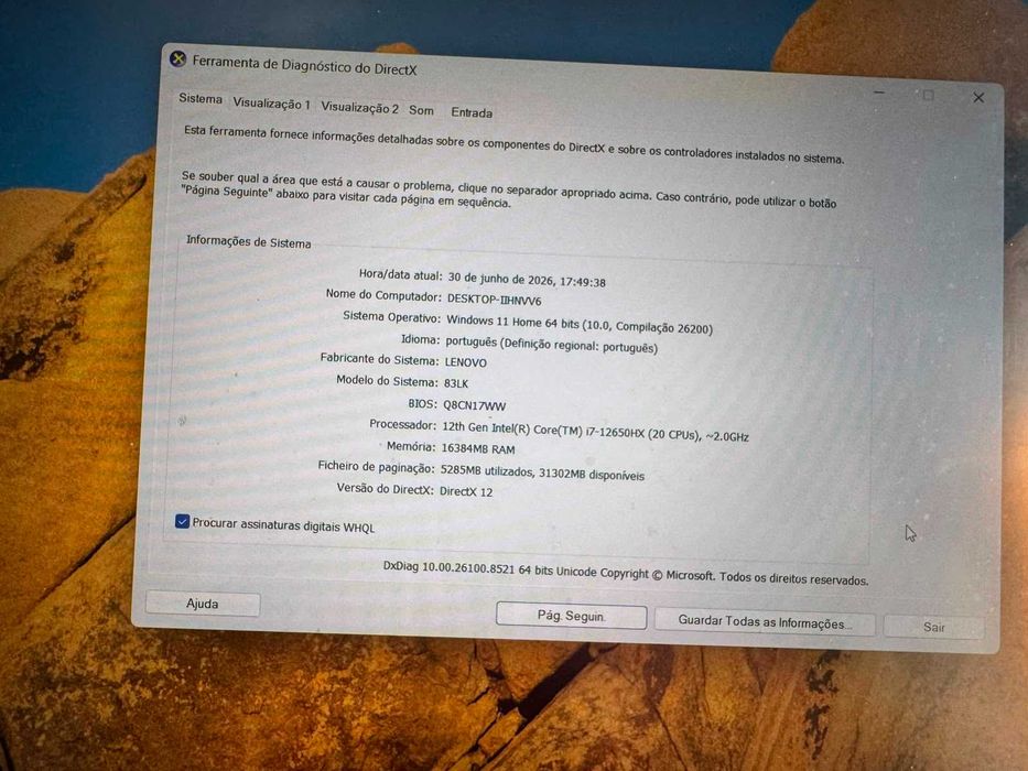 Portatil Lenovo LOQ gaming (como novo)