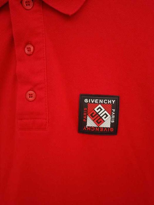 Męskie czerwone polo letnie bluzka T-shirt na lato