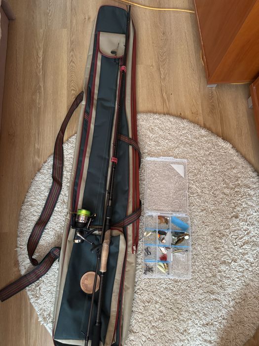 Zestaw wędkarski - wędka, kołowrotek + akcesoria