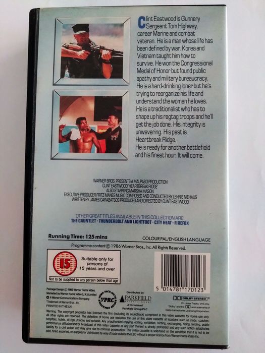 Heartbreak Ridge / Wzgórze Złamanych Serc - Clint Eastwood / VHS