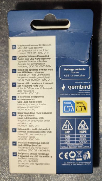 Миша комп'ютерна бездротова Gembird MUSW-4B-04-BG