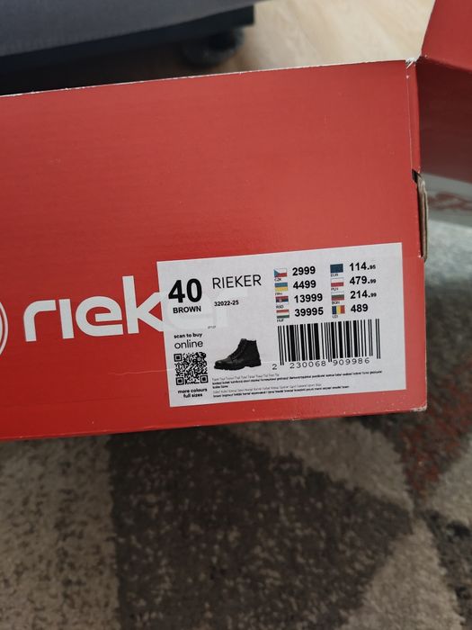 Buty męskie trzewiki Rieker 32022-25 r.40