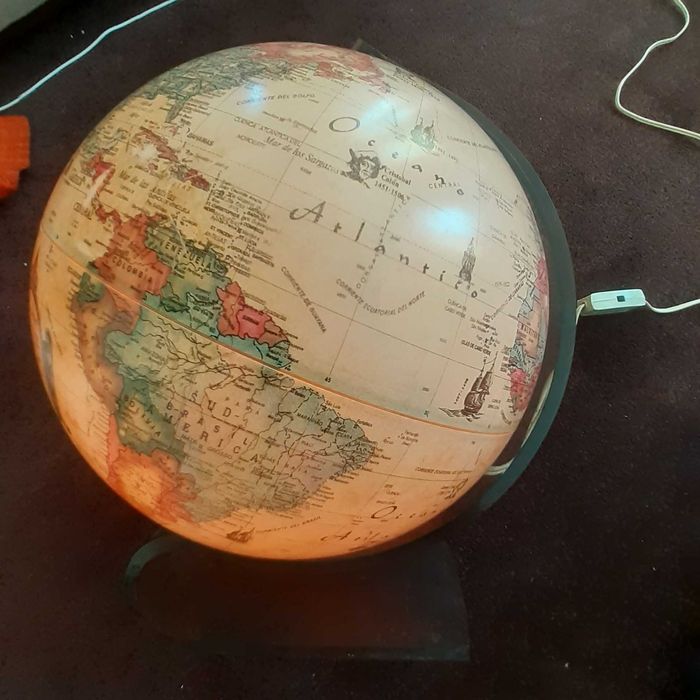 Globus podświetlany Duński, vintage 1980, Scan-Globe Denmark, Karl-F. Harig