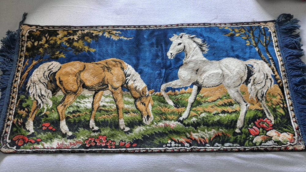 Conjunto de 3 peças de tapeçaria/ quadro Vintage