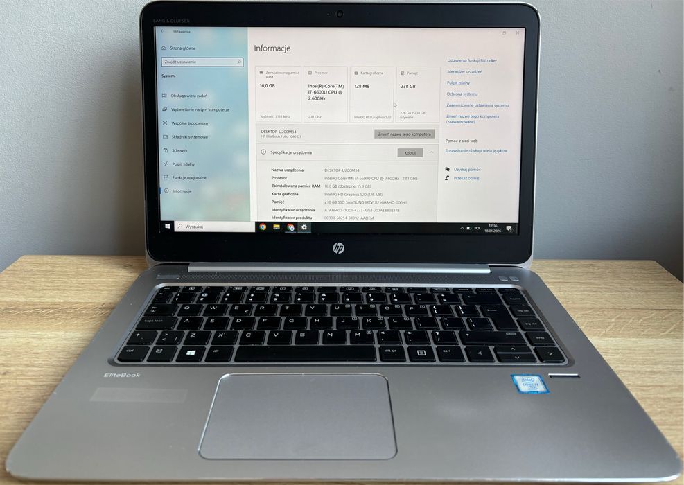 HP EliteBook Folio 1040 G3 | i7-6600U | 16GB | 256GB SSD | FHD mat