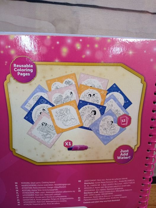 Kolorowanka wodna Princess z długopisem do napełnienia wody