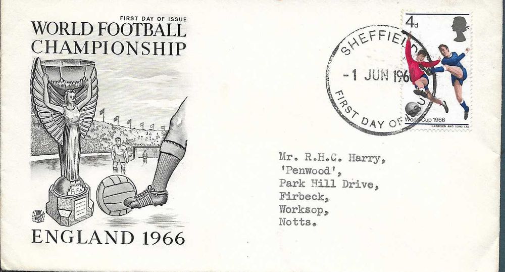 Futebol - Filatelia - Selos - CAMPEONATO DO MUNDO 1966 - Inglaterra - Sobrescrito comemorativo