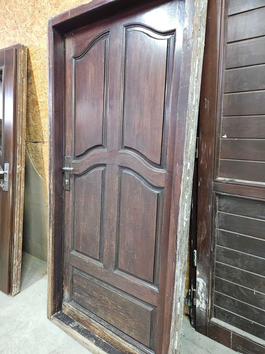 DRZWI Zewnętrzne Dębowe Drewniane Wejściowe Pełne 101x209cm