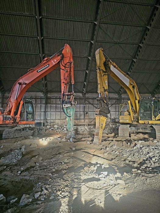 Usługi koparkami z młotem 22T młot powyżej 1.5T
