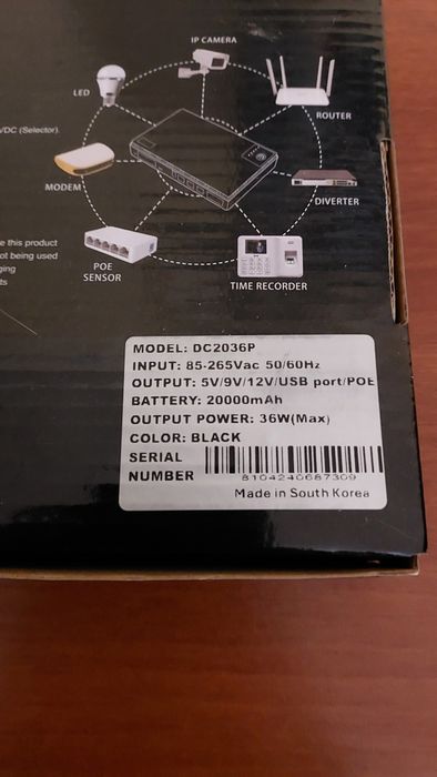 ДБЖ для роутера 20000mah, 36 w.