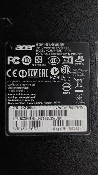 Ноутбук Acer Chromebook C720 ZHN (б/у)