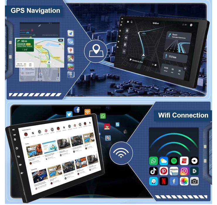 Radio samochodowe Carplay Peugeot Citroen Mitsubishi Android auto