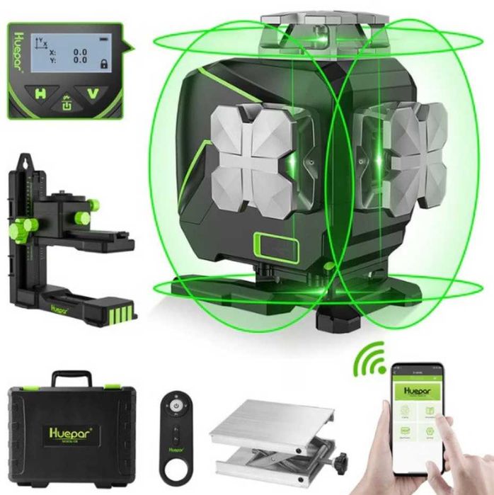 ВІДКАЛІБРОВАНИЙ Huepar S04CG Premium лазерний рівень нівелір