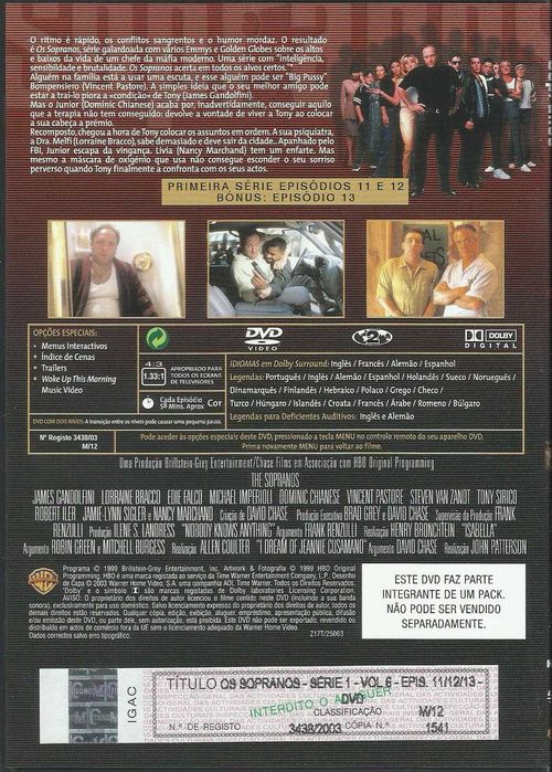 Os Sopranos: A Primeira Série (6 DVD)