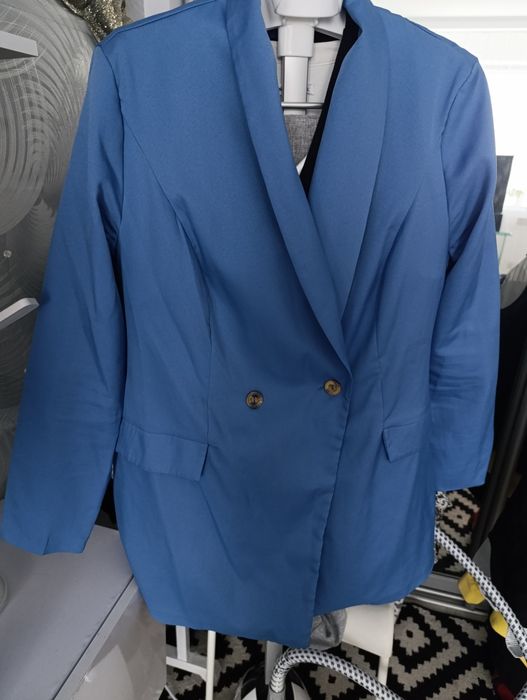 Пиджак жакет 50 р. голубой