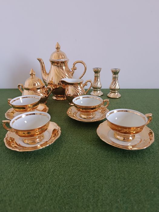 Porcelana złocona na 4 osoby