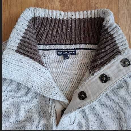Sweter męski XL - golf - zapinany na napy - obwód 130cm