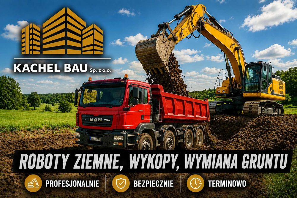 roboty ziemne, wykopy, wymiana gruntu