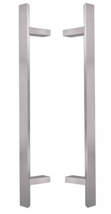 Pochwyt, antaba do furtki dwustronny prostokątna 45° Inox - 304 satyna