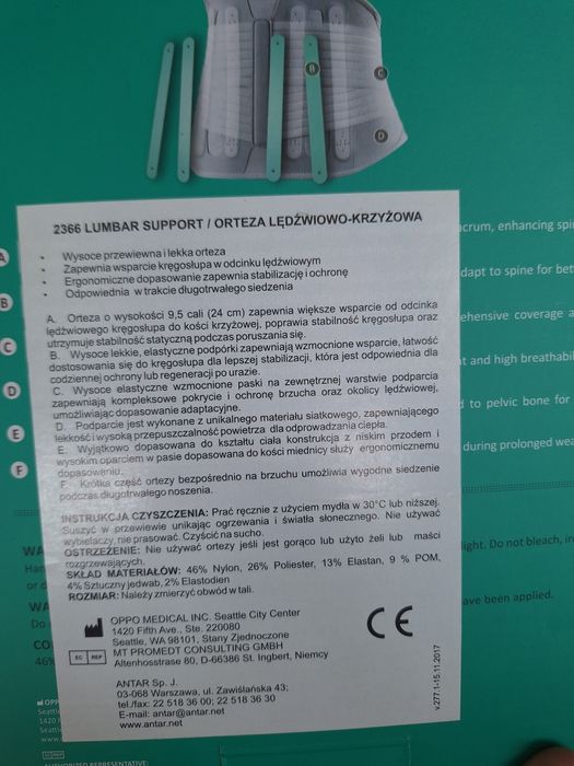 Orteza kregoslupa ledzwiowo-krzyzowego