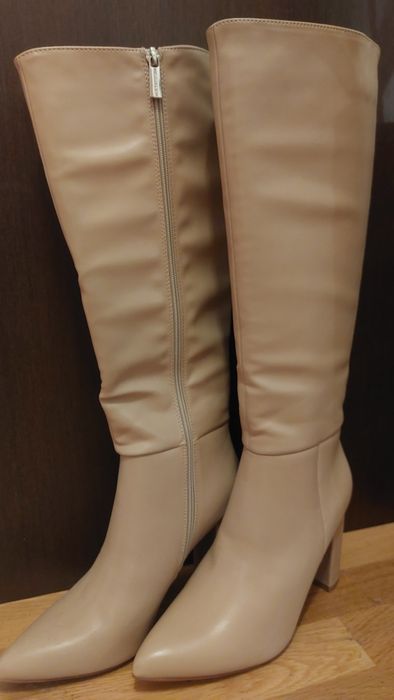 Kozaki beżowe, 40, ciepłe