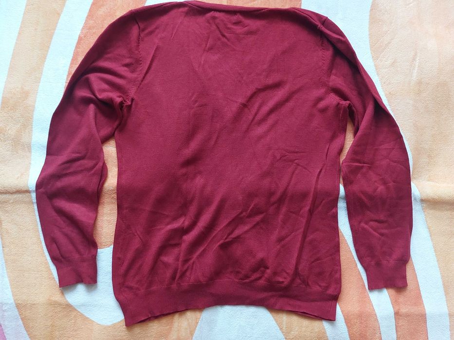 Damski sweter rozpinany Happy D. by Damart | Rozmiar M | Bordowy