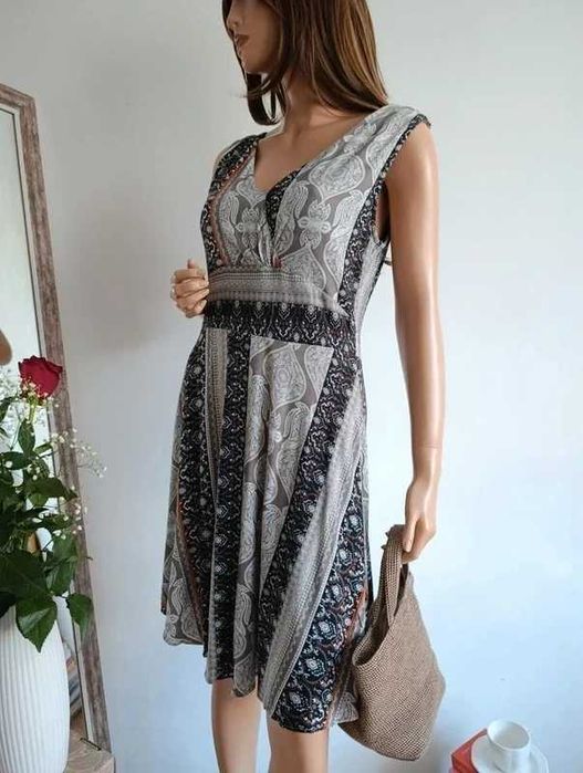 s.Oliver boho paisley sukienka midi romantic vintage festival