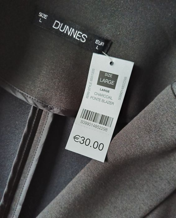 Dunnes Stores żakiet ciemny szary długi rękaw 44/ 46