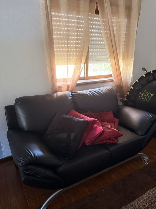 Sofá De Pele Preto