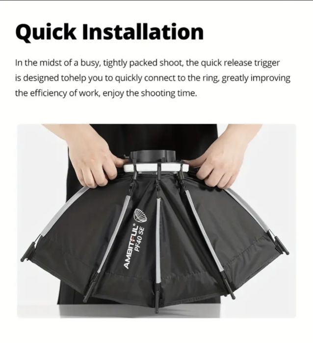 Лишився 1 ‼️Софтбокс AMBITFUL 30см/40см з сотами| Кріплення для спалах
