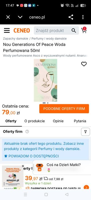 Nowe perfumy  Generations of love 50 ml