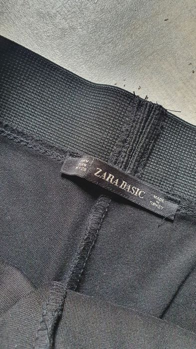 Zara spodnie czarne lampasy porządne wysoki stan S M