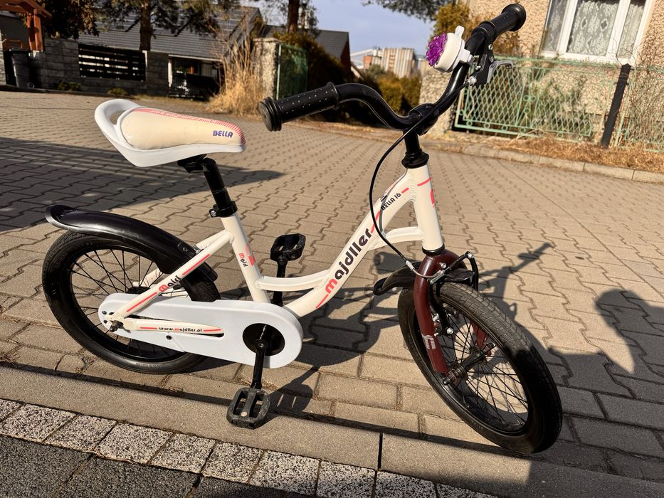 Rower Dzięcięcy Majdller 16″ BELLA Śląsk biały różowy fiolet