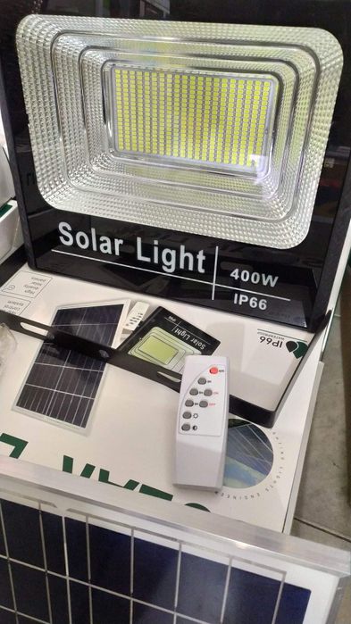 Focos projetor IP66 led 400w 6500k luz brancc painel solar com control