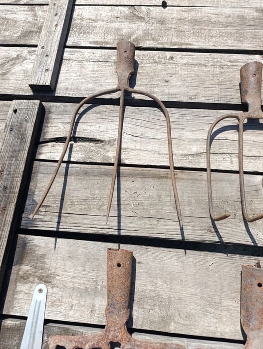Вила радянські металеві для сіна кнопки городу саду ссср зігнуті