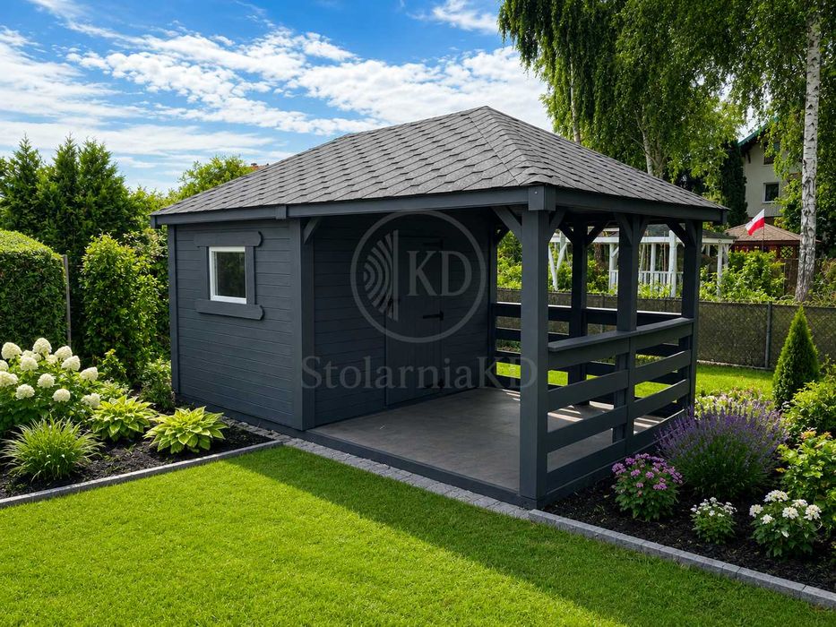Altana z domkiem 3x5 m • Drewniana altanka • domek gospodarczy • Dowolny wymiar • PRODUCENT