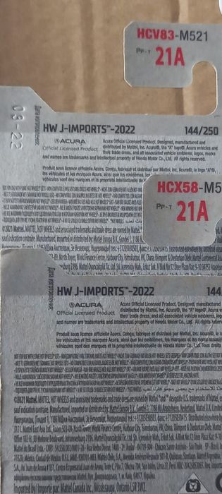 Conjunto 2 , 90 Acura NSX Hot Wheels