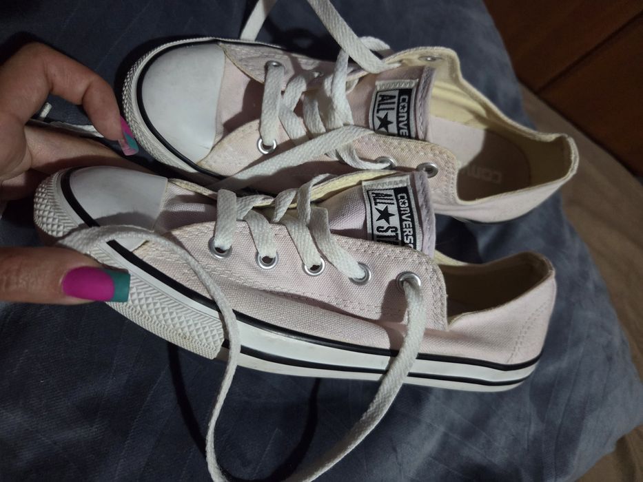 Converse pudrowy róż, raz ubrane, rozmiar 38