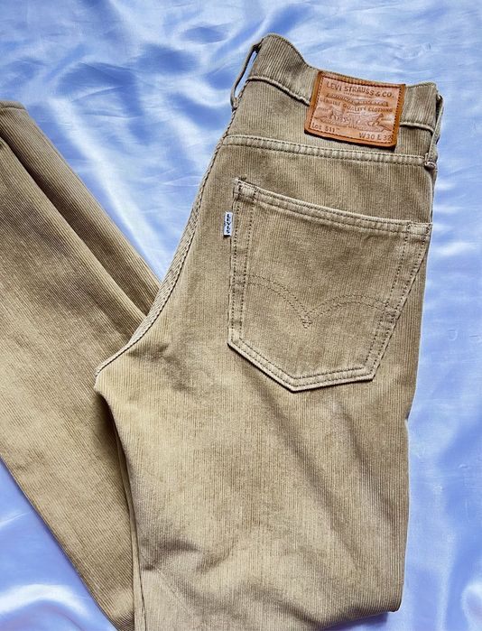Бежеві вельветові штани Levi's 511, W30 L32