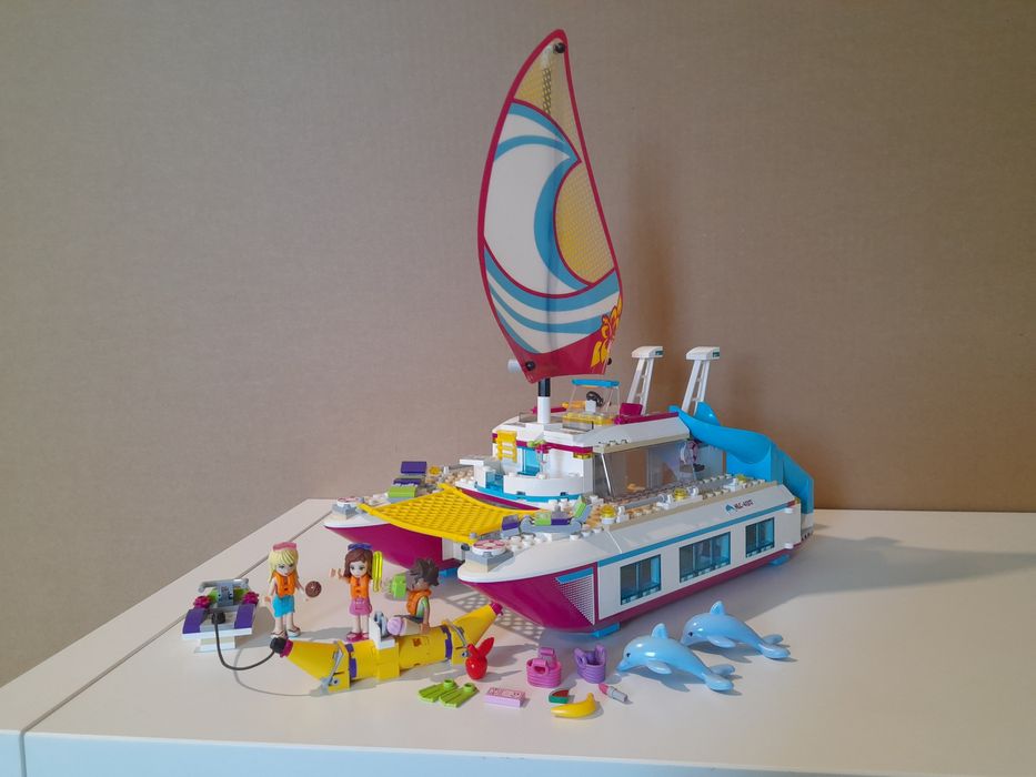 Lego Friends 41317 Słoneczny katamaran duży statek delfiny