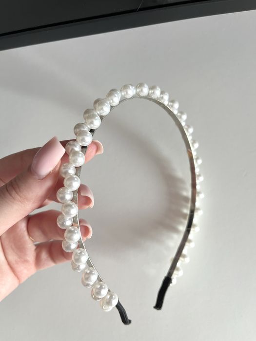 Opaska na głowę perłowa