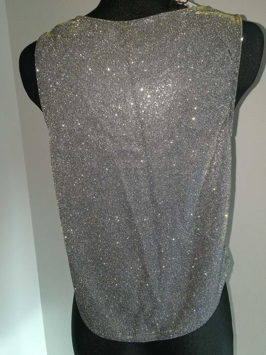Top/bluzka połyskująca szara