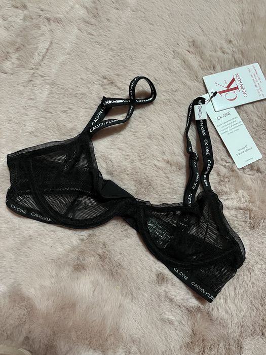 Calvin Klein stanik przezroczysty logowane ramiączka ck 65B B 65