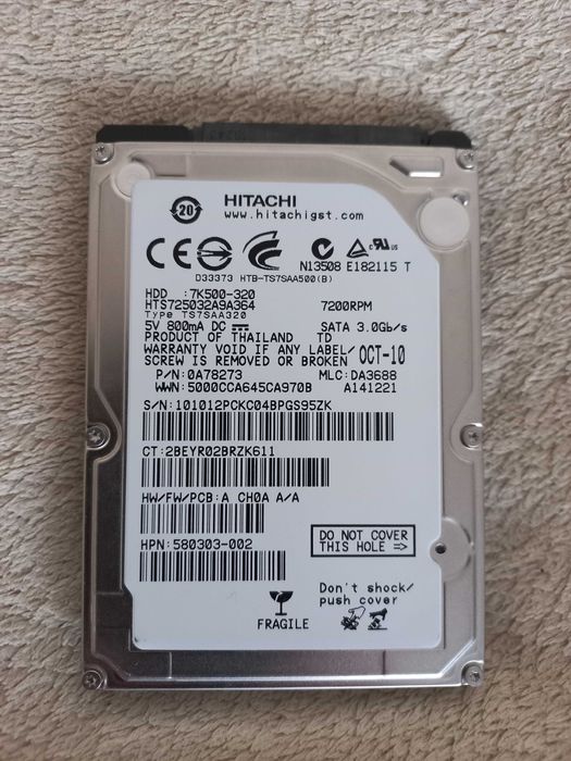 Жорсткий диск HDD HITACHI 320 Гіг