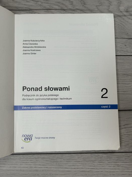 Ponad słowami 2 część 2 Podręcznik Język Polski Liceum Technikum Nowa Era